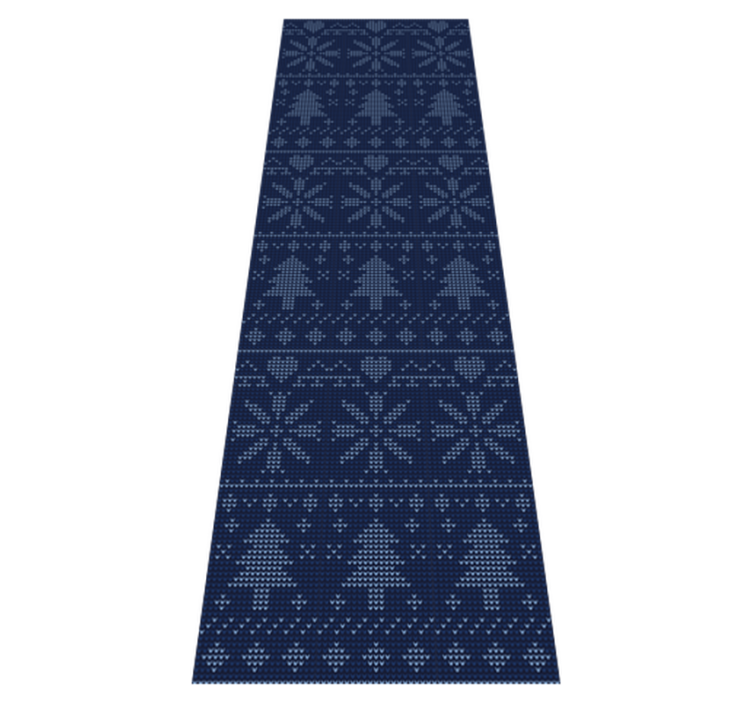 Vinyl tapijt kerstmis marineblauw gebreid patroon - TenStickers