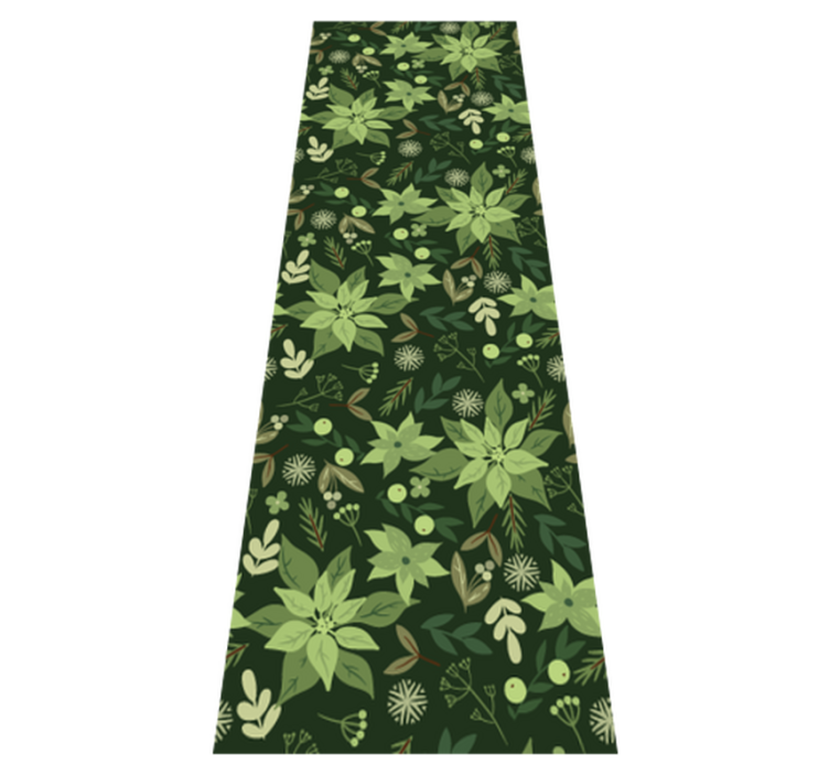 Vinyl tapijt kerstmis groene bloemen decoraties - TenStickers