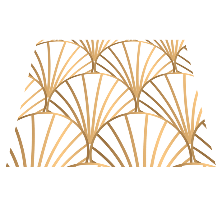 Vinyl tapijt slaapkamer art deco wit en goud - TenStickers