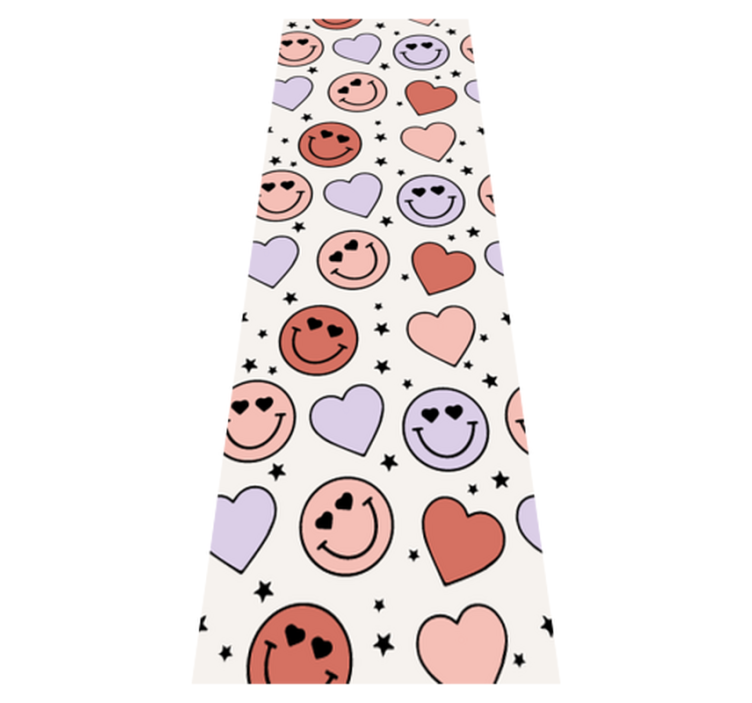 Vinyl tapijt slaapkamer met liefde en hartjes smileys - TenStickers