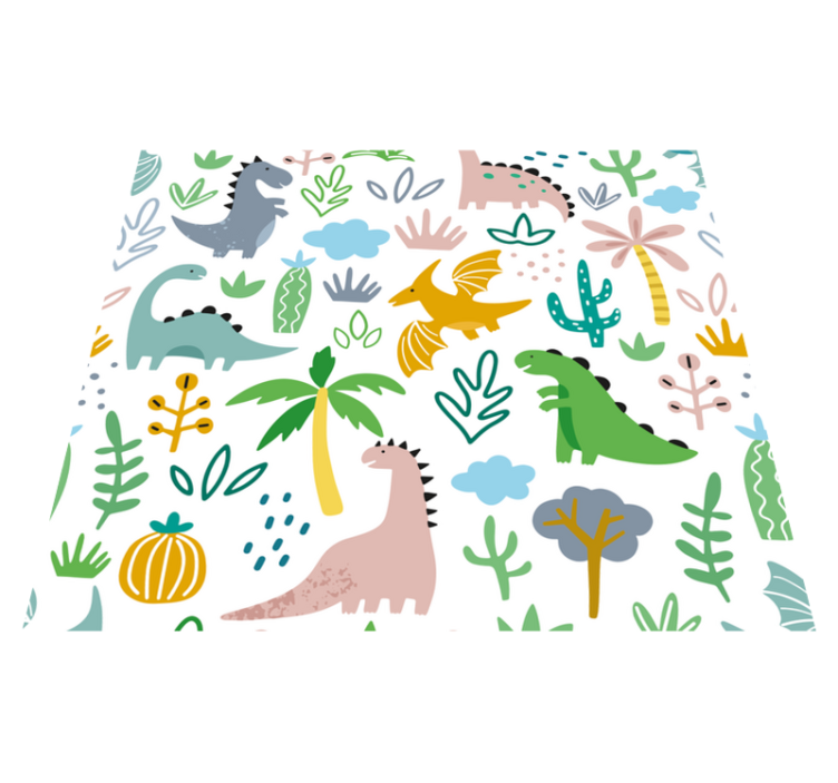Vinyl tapijt slaapkamer scandinavisch jurassic patroon - TenStickers