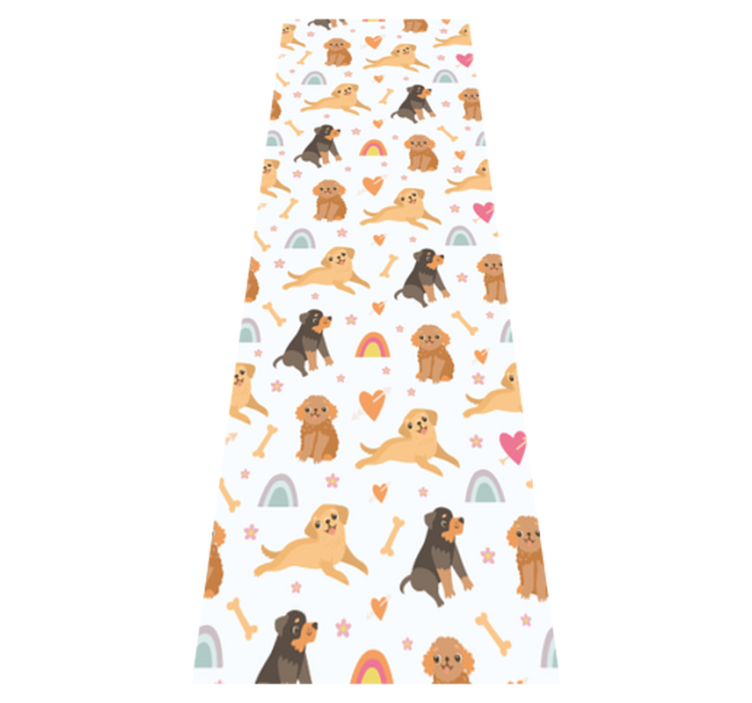 Vinyl tapijt slaapkamer schattige hond en regenboog patroon - TenStickers