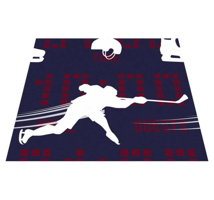 Vinyl tapijt slaapkamer hockeyspeler - TenStickers
