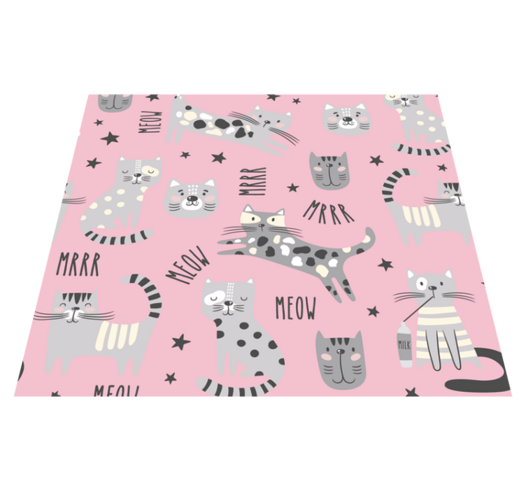 Vinyl tapijt slaapkamer stijlvolle katten - TenStickers