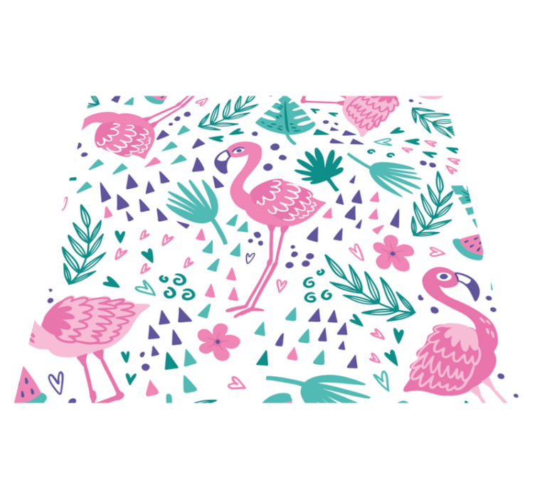 Vinyl tapijt slaapkamer met flamingo patroon - TenStickers