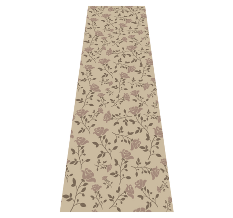 Vinyl tapijt slaapkamer bruin vintage rozenpatroon - TenStickers