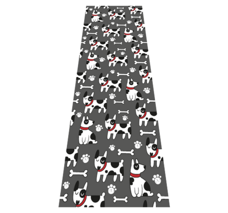 Vinyl tapijt slaapkamer fantastische zwart-witte hond - TenStickers