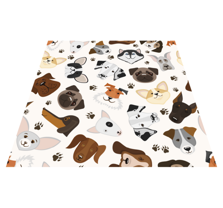 Vinyl tapijt slaapkamer schattig puppy en hond patroon - TenStickers