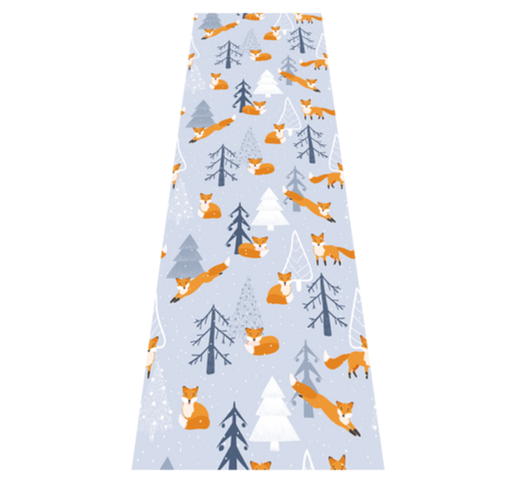 Vinyl tapijt slaapkamer schattig vos winterbos patroon - TenStickers