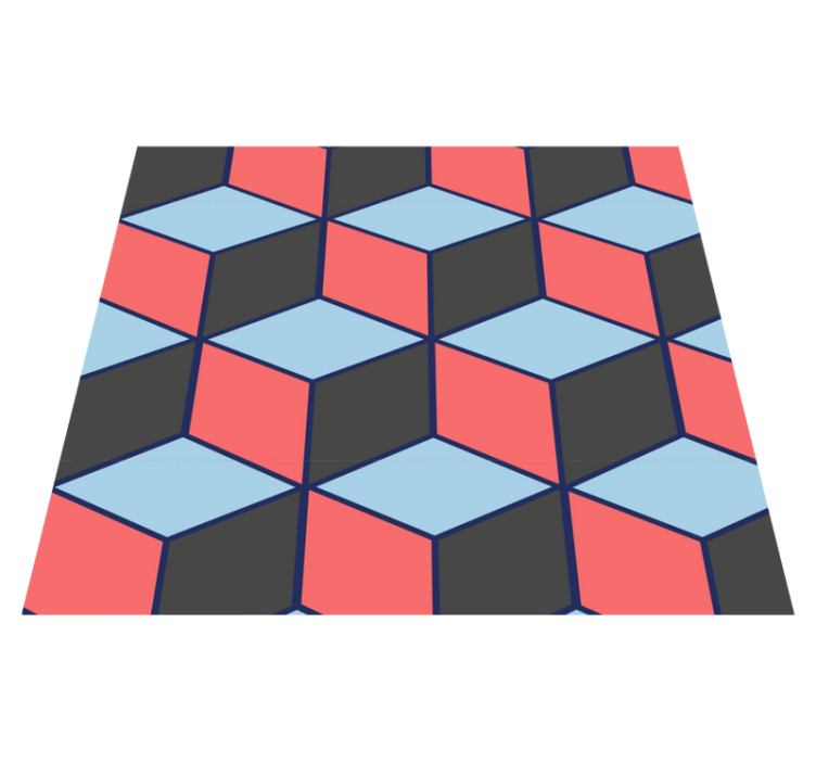 Vinyl tapijt slaapkamer geometrische vierkanten 3d - TenStickers