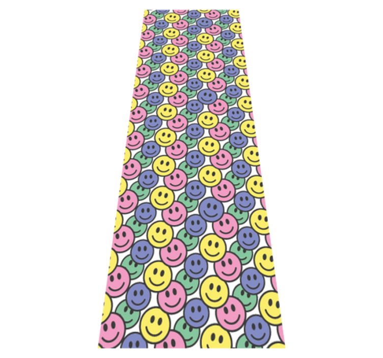 Vinyl tapijt slaapkamer kleurrijke pastel smiley gezichten - TenStickers