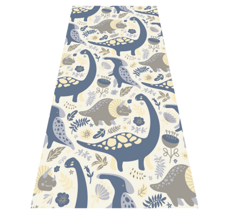Vinyl tapijt slaapkamer blauwe dinosaurussen nordic stijl - TenStickers