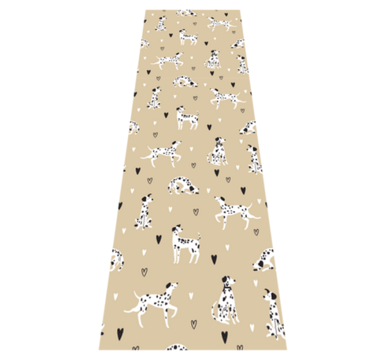 Vinyl tapijt slaapkamer beige getekende hondenpatroon - TenStickers