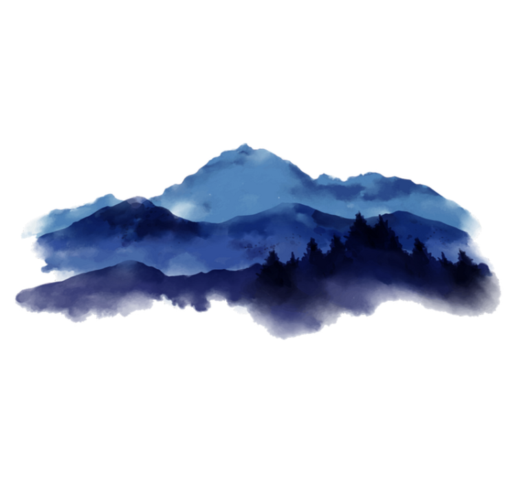 Vinyl tapijt natuur papercut bergen - TenStickers