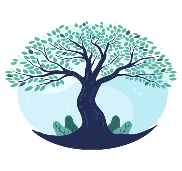 Vinyl tapijt natuur levensboom in blauw - TenStickers