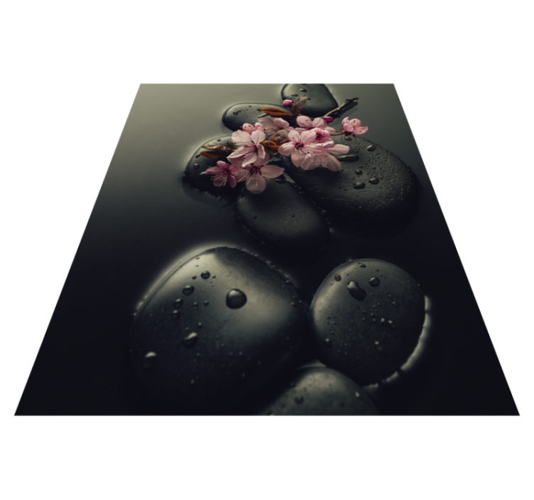 Vinyl tapijt natuur zen sfeer met steen voor toilet - TenStickers