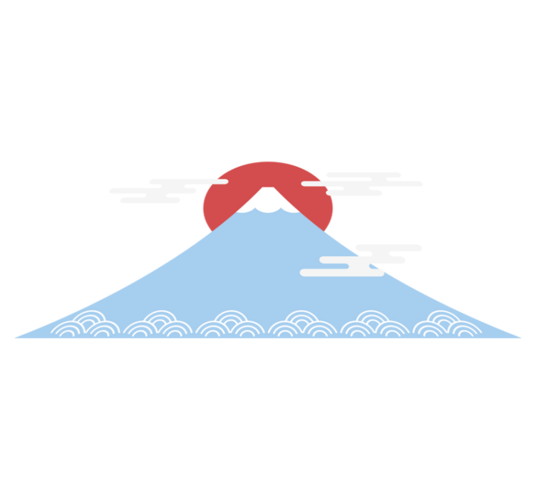 Vinyl tapijt natuur aziatische stijl berg - TenStickers