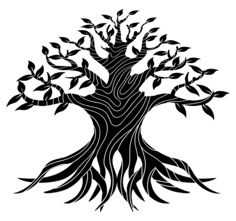 Vinyl tapijt natuur levensboom lijnen - TenStickers