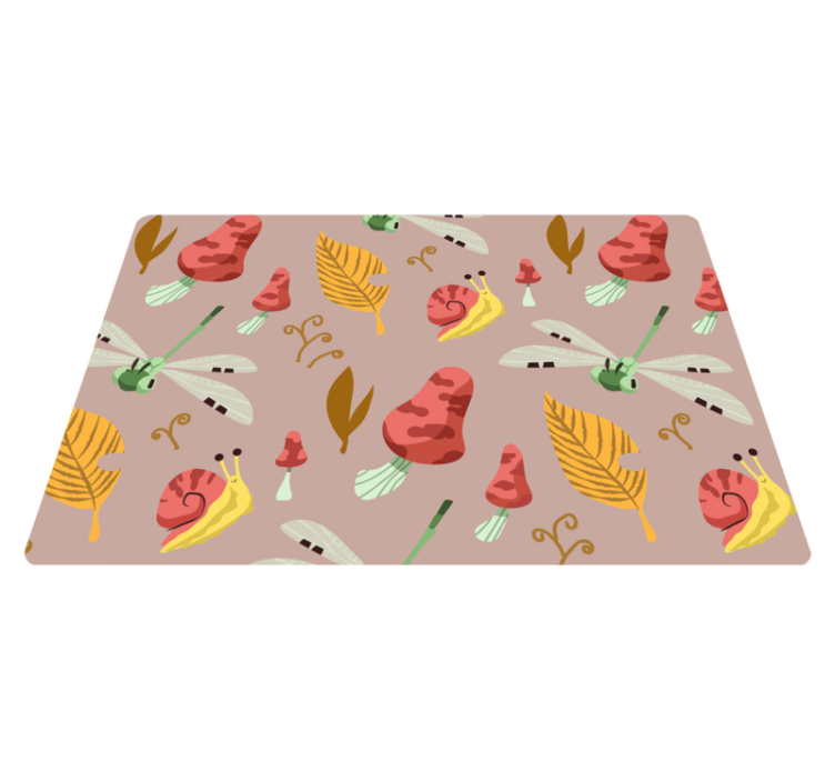 Vinyl tapijt natuur herfst fauna en flora patroon - TenStickers