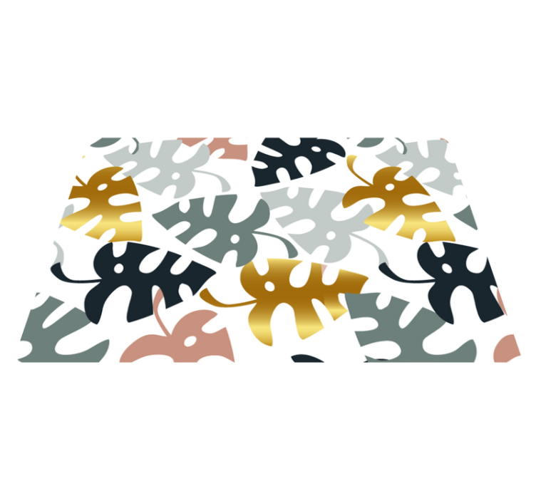 Vinyl tapijt natuur gouden en multicolor bladeren - TenStickers