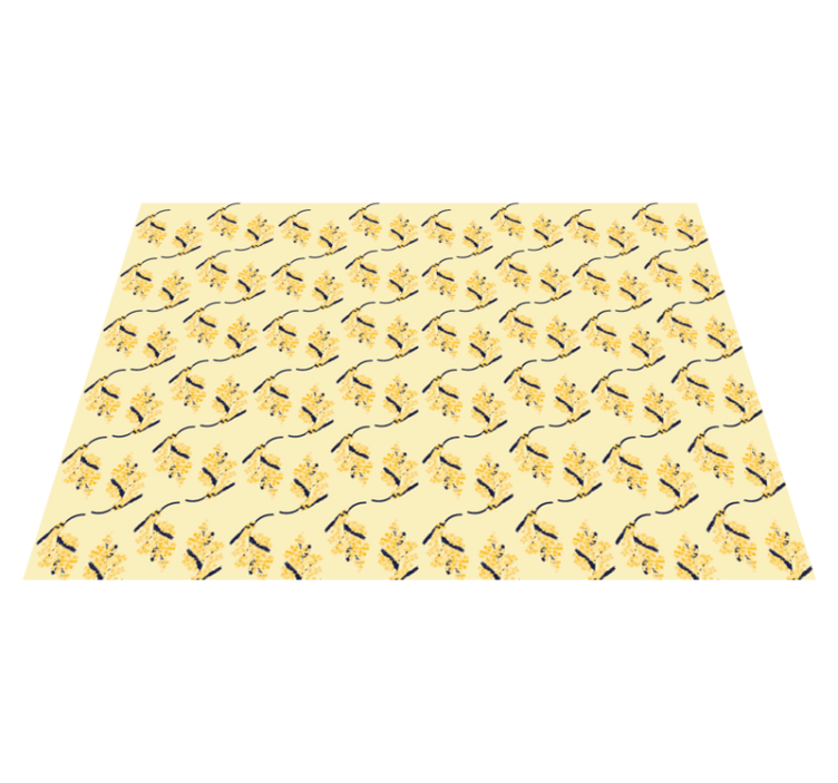 Vinyl tapijt natuur patronen van mimosas - TenStickers