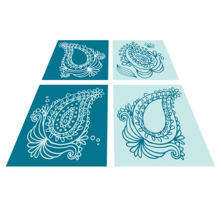 Vinyl tapijt natuur paisley patroon tegels - TenStickers