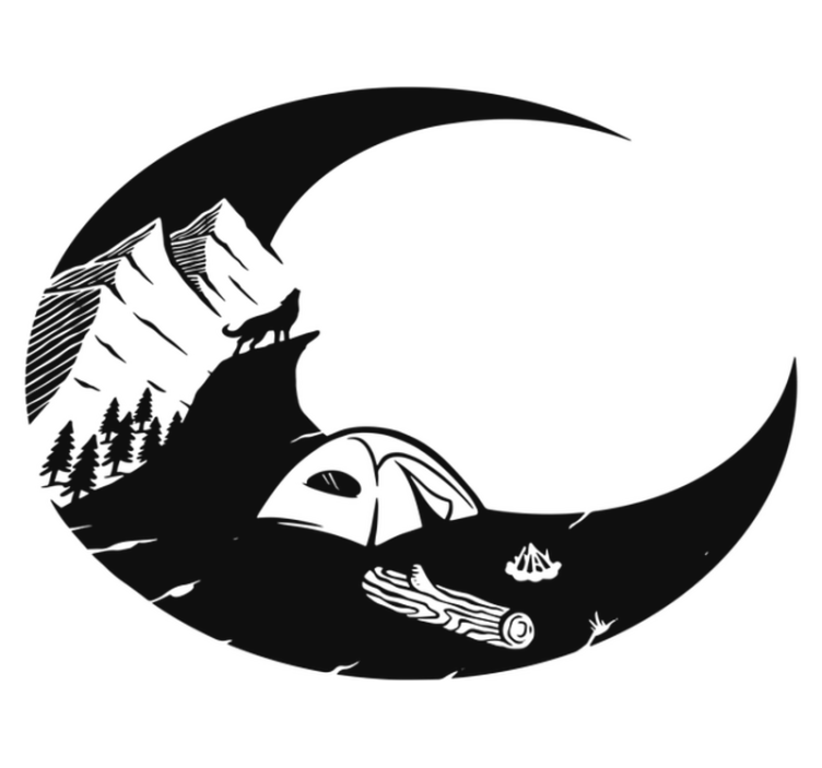 Vinyl tapijt natuur bergcamping scène - TenStickers