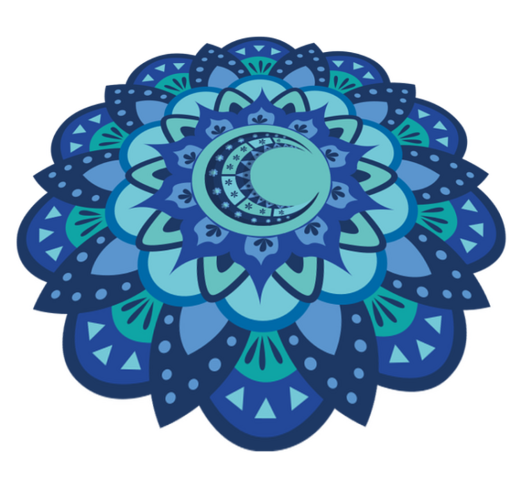 Vinyl tapijt natuur uitgebreide botanische mandala - TenStickers