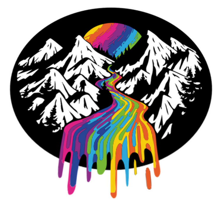 Vinyl tapijt natuur regenboogberglandschap - TenStickers