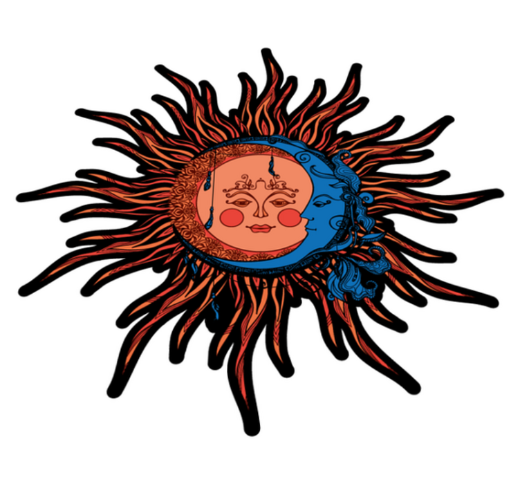 Vinyl tapijt natuur hemelse zon maan - TenStickers