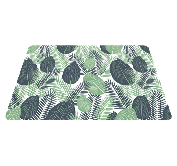 Vinyl tapijt bloemen en planten jungle groene vegetatie - TenStickers