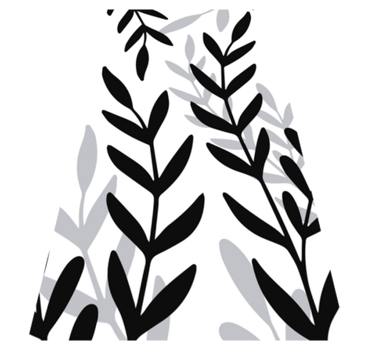 Vinyl tapijt bloemen en planten doorschijnend vinylblad - TenStickers
