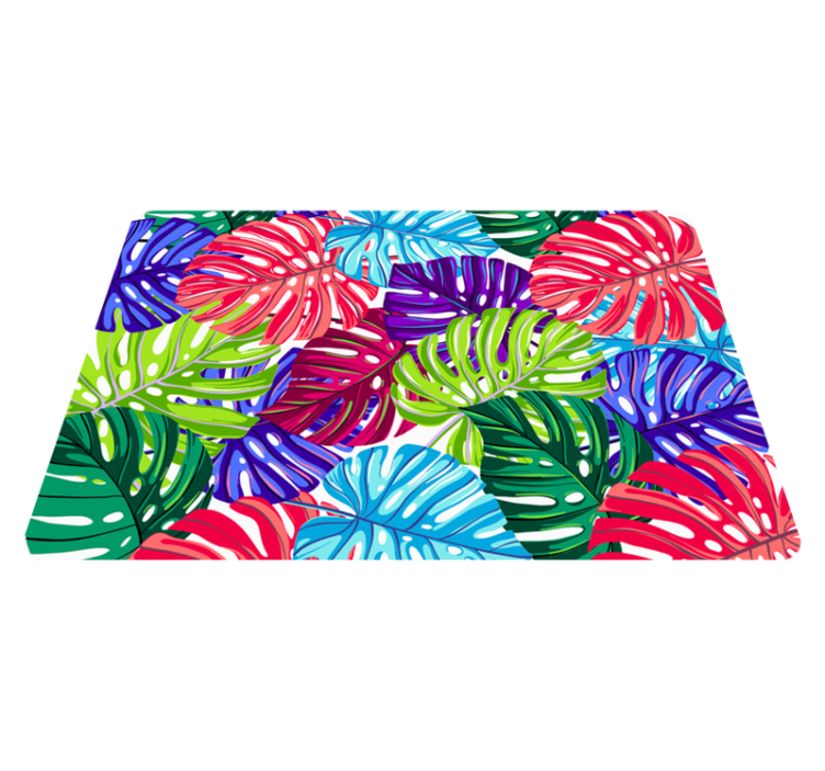 Vinyl tapijt bloemen en planten monstera tropisch - TenStickers