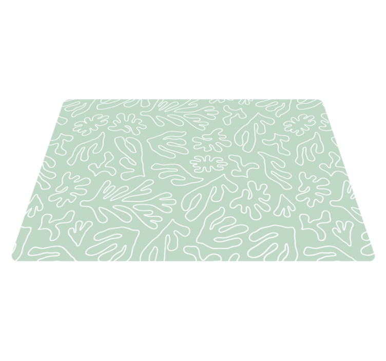 Vinyl tapijt bloemen en planten groene zeewier - TenStickers