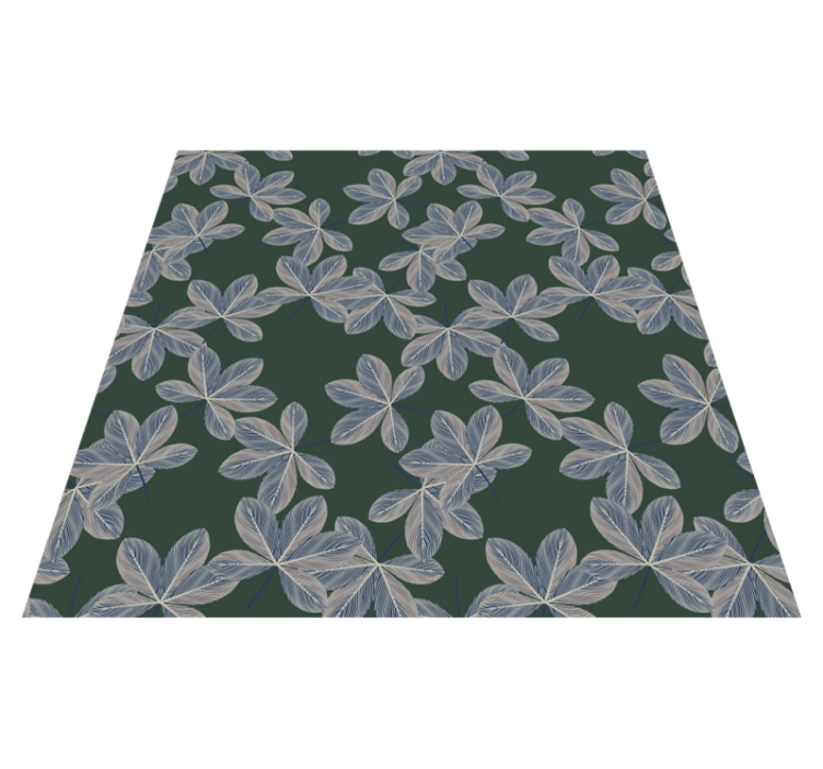 Vinyl tapijt bloemen en planten donkerbladeren design - TenStickers