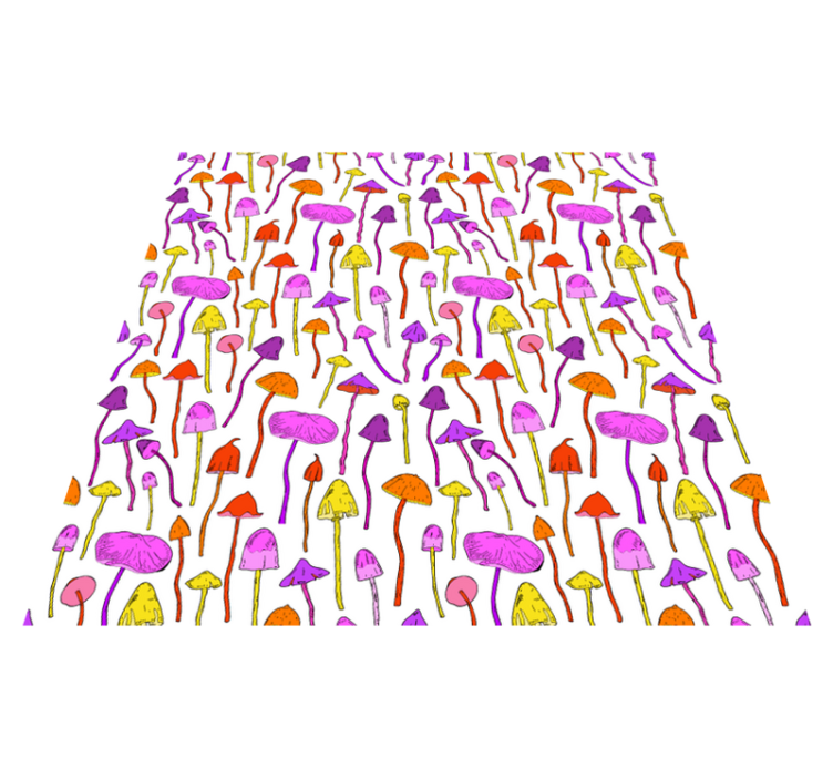 Vinyl tapijt bloemen en planten met paddestoelenpatroon - TenStickers