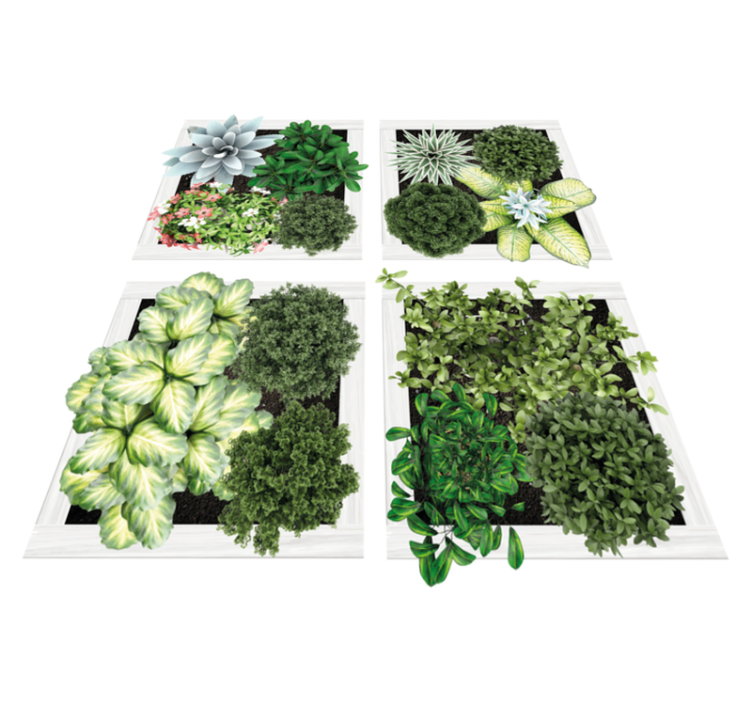 Vinyl tapijt bloemen en planten verticale tuintegels - TenStickers