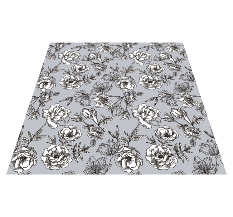 Vinyl tapijt bloemen en planten translucente bloemen - TenStickers