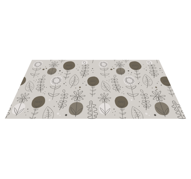 Vinyl tapijt bloemen en planten natuurlijke kleuren patroon - TenStickers