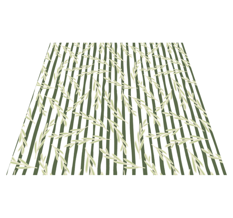 Vinyl tapijt bloemen en planten dunne bladeren patroon - TenStickers