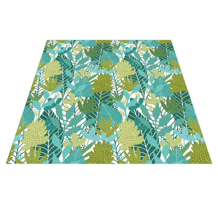 Vinyl tapijt bloemen en planten tropisch boho bladontwerp - TenStickers