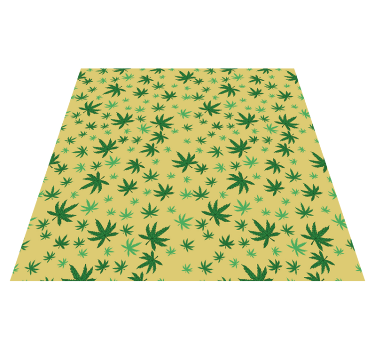 Vinyl tapijt bloemen en planten naadloos cannabispatroon - TenStickers