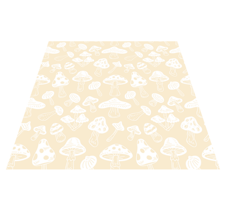 Vinyl tapijt bloemen en planten beige paddenstoelen - TenStickers