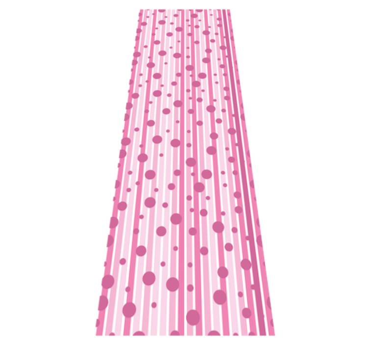 Vinyl tapijt slaapkamer verticaal roze witte stippen - TenStickers