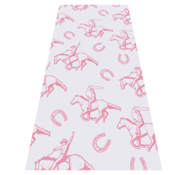 Vinyl tapijt slaapkamer roze cowboypaard patroon - TenStickers