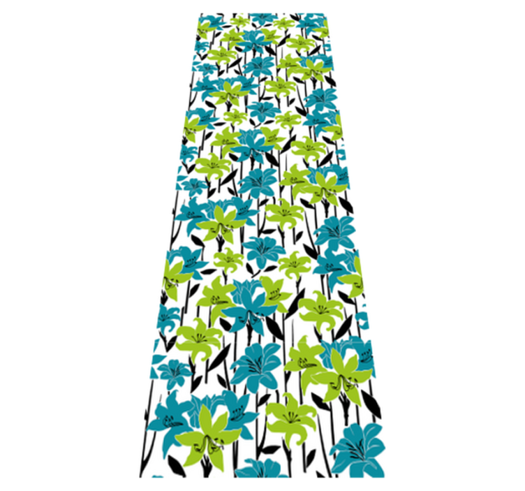 Vinyl tapijt slaapkamer met bloemen sjabloon ontwerp - TenStickers