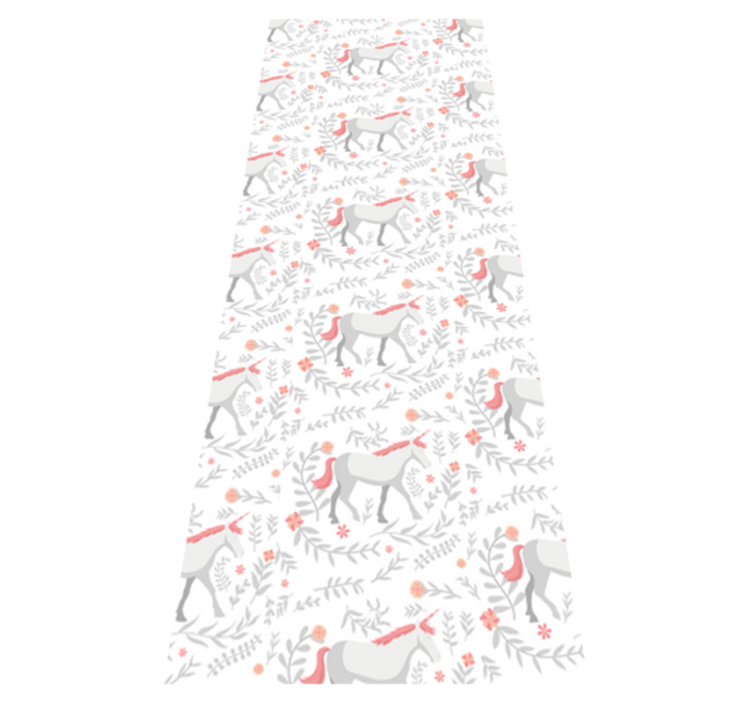 Vinyl tapijt slaapkamer eenhoornpatroon met bladeren - TenStickers