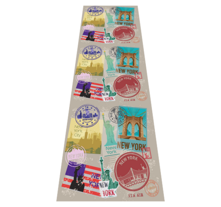 Vinyl tapijt slaapkamer old nyc collage - TenStickers