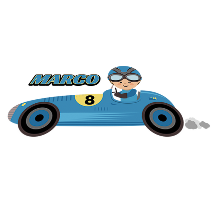 Vinyl tapijt kind formule 1 auto met naam - TenStickers