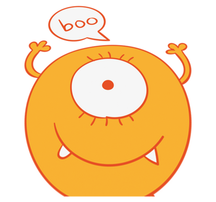 Vinyl tapijt kind monster gele kast sticker - TenStickers